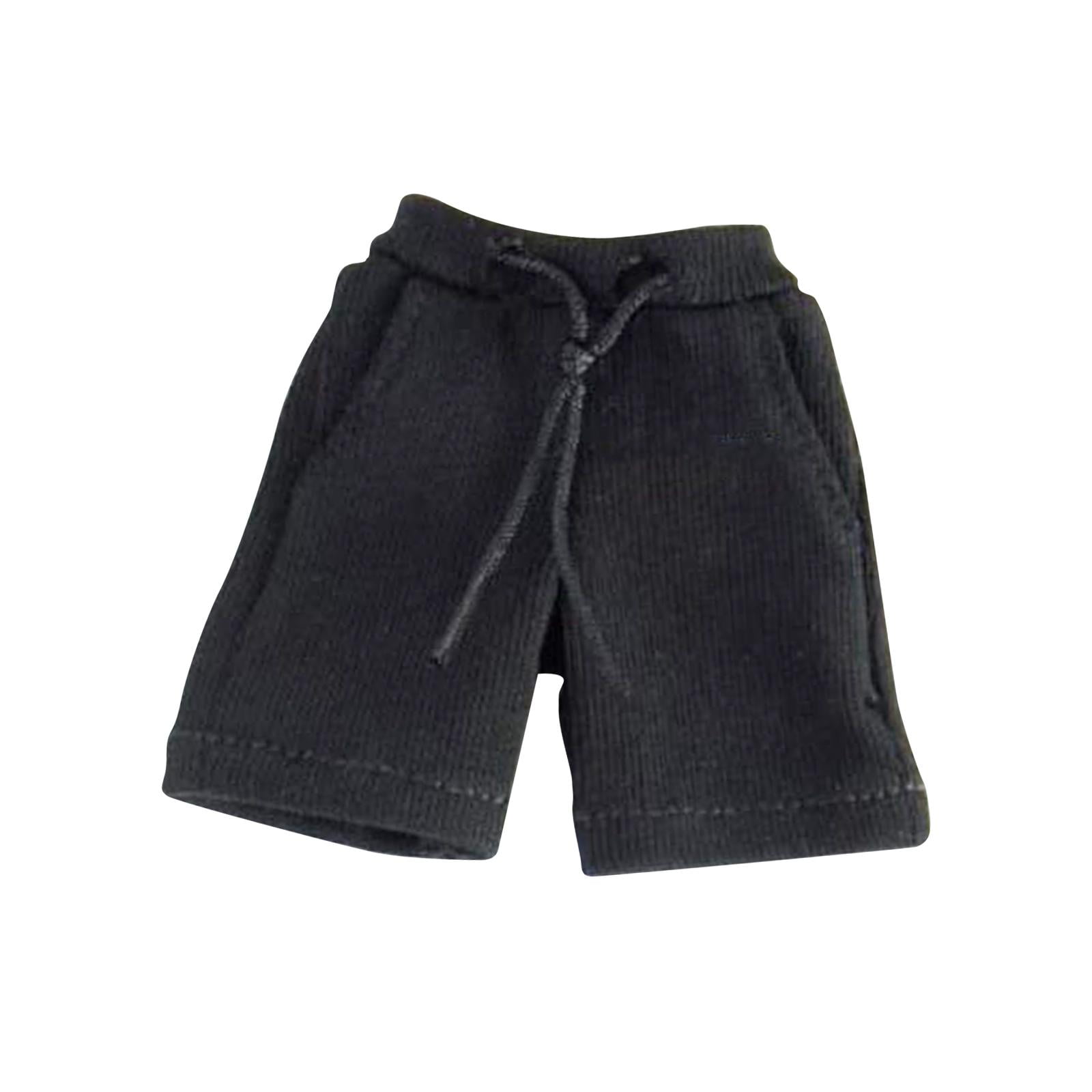Bunblic 1 12 Scale Figure Gym Shorts Casual Shorts Retro Male Figure Pants Costume for 6 inch Male Soldier Action Figure Costume black