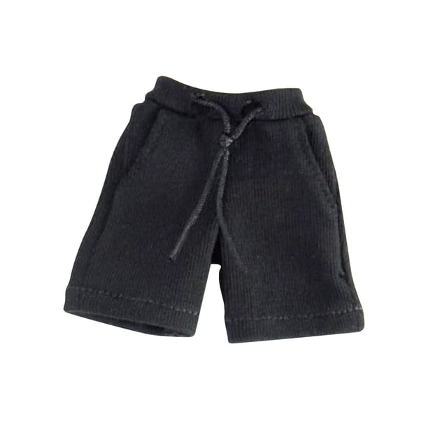 Pantalones cortos atléticos a escala 1/12, pantalones de figura masculina, disfraz de moda Retro, traje elegante para Cosplay, accesorio de figuras , negro
