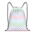 thumbnail image 1 of Saiise Colorful Checkerboard Pattern Sports Drawstring Backpack - String Swim Gym Bag with Wet Proof Pocket for Women&Men-Small, 1 of 6