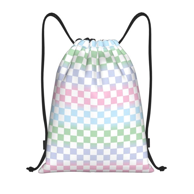 Saiise Sac à Dos de Sport à Cordon Motif Damier Coloré - Sac de Gym avec Poche Imperméable pour Femmes&Hommes-Petit