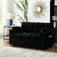 thumbnail image 2 of American Design Loveseat Sofa Bed in Black Velvet / Classic Look for Home Interiors, 2 of 5