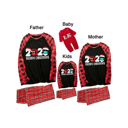 

Family Pjs Matching Sets Long Sleeve Pajamas Plaid Sleepwear Funny Print Casual Wear Loungewear