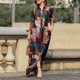 thumbnail image 1 of Vestido largo bohemio con cuello en V para mujer vestido Vintage dividido vestido camisero Retro para primavera y verano, 1 of 7