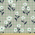 thumbnail image 2 of Ambesonne Spring Fabric by the Yard Upholstery, Retro Repeating Floral Art, 10 Yards, Dark Blue Grey White, 2 of 5