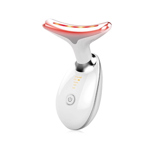 Red Light Therapy for Face, 7 Color LED Face Skin Rejuvenation for Face & Neck Beauty Device, Deplux Neck Device, Glossy White