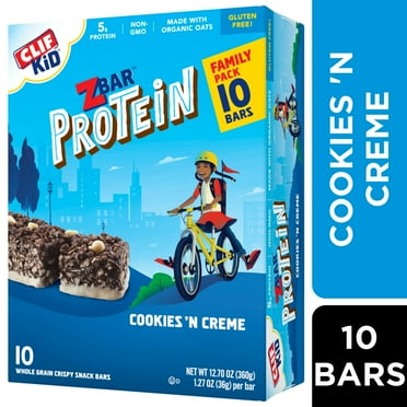 Zbar Protein Cookies 'n Creme Flavor Crispy Snack Bars, Gluten Free Protein Bars, 10ct