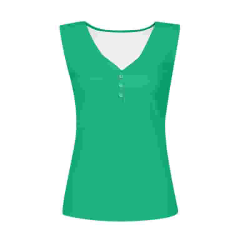 Sexy Solid Color Buttons U Neck Sleeveless Two Pieces Sexy Solid Color Buttons U Neck Sleeveless Two Pieces