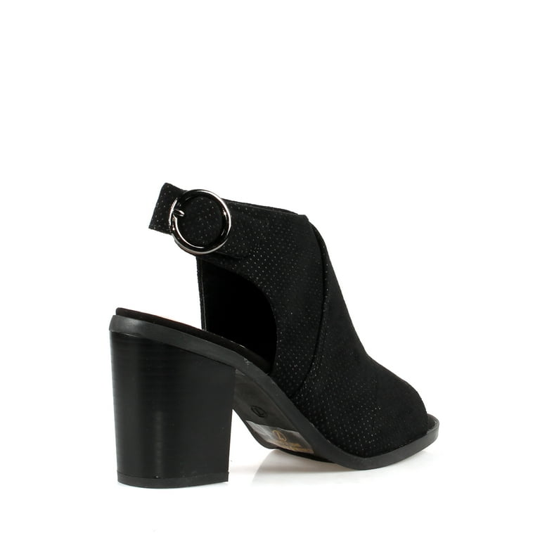 Nature Breeze Slingback Women s Peep Toe Booties in Black