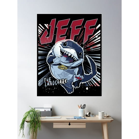 Jeff The Landshark Vintage Poster Wall Art, Modern Wall Decor For Living Room Bedroom, 8x12 UNFRAMED