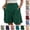 #02 Dark Green, variant on DENGDENG Womens Shorts Casual 2026 Summer Button Elastic High Waist Pleated Bermuda with Pockets Comfy Beach Vacation Clothes ,XL,#02 Beige