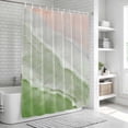 thumbnail image 6 of Sage Green Coastal Wave Shower Curtain, Waterproof Shower Curtains for Bathroom, Summer Modern Ocean Beach Washable Fabric Bathtub Curtain Set Bath Decor with 12 Hooks Extra Long 72"x96", 6 of 8