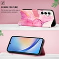 thumbnail image 2 of for Samsung Galaxy A15 PU Leather Wallet case, Marble Pattern Credit Card Holder,Flip Folio Book Kickstand Cover Women Men with Long + Short Strap for Samsung Galaxy A15, Pink/Purple, 2 of 9