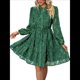 thumbnail image 2 of Vestidos de Otoño 2025 de Larga para Mujer, Minivestido Informal de Corte A con Botones y Cinturón, para Otoño e Invierno. Verde Oscuro S, 2 of 10