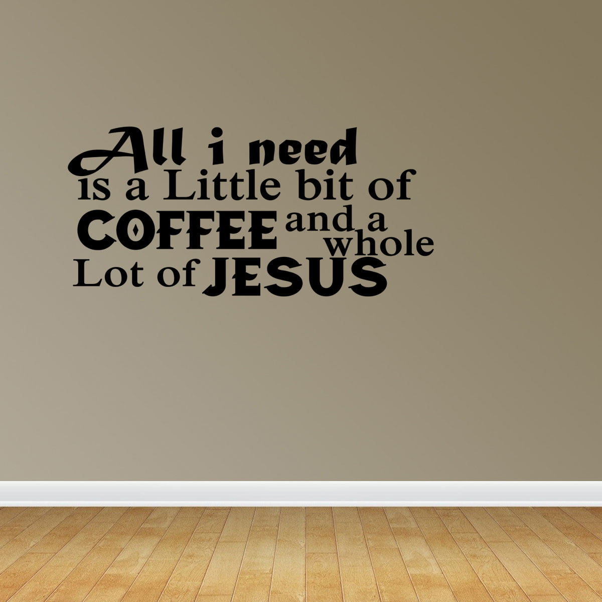 A Bit of Coffee & Whole Lot of Jesus Picture GOD Wooden Wall Hanging Sign Plaque 