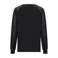 thumbnail image 5 of Htigea Womens Fall Shirts Lace Hollow Out Long Sleeve Crew Neck Tops Loose Tunic Tees Stylish Going Out Blouses Black XL, 5 of 9