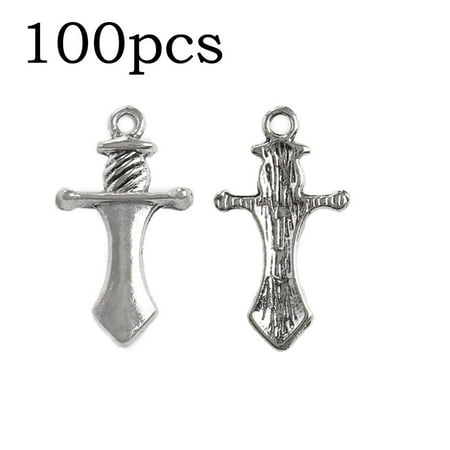 

BUYISI 100Pcs Cross Shield Pendant Necklace Bracelet Metal Accessories Jewelry Making