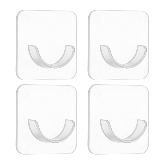 Uxcell 4 Pack Shower Rod Holder, 0.87 Inch Adhesive Shower Curtain Rod Holder No Drilling Shower Rod Holders for Bathroom Bedroom, Clear(Rod Not Included)