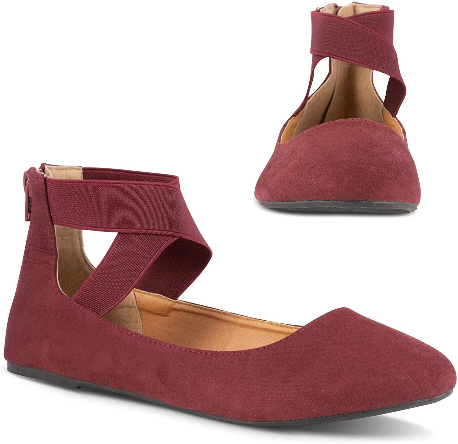 Ankle Strap Elastic Strap Ballet Flats 