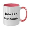 thumbnail image 2 of Sister Of A Heart Warrior Two Tone 11oz Mug, Sister Present From Sister, Nice Cup For Big Sister, Joke cup, Gag gift cup, Funny coffee mug, Humorous cup, 2 of 2