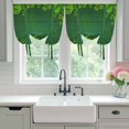 thumbnail image 4 of St. Patrick's Day Balloon Curtains for Bedroom/Front Door/Bathroom, Green Shamrock Wooden Grain Spring Tie Up Curtains 63 Inch Length Light Filtering Kitchen Curtains Shades for Windows 46"x63", 4 of 8