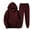 Burgundy, variant on Lovskoo Men's and Women's 2 Piece Outfits Hoodie Jogger Tracksuit Long Sleeve Pullover Hoodies Sweatshirt and Sweatpants Fall Winter Sport Suit Burgundy