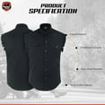 thumbnail image 7 of Daniel Smart Mens Cotton Denim Shirts Sleeveless Shirt for Men with Casual Button Down & Front Chest Pockets, 7 of 7