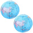 thumbnail image 1 of TEHAUX 2Pcs Lightweight Blue Globe Paper with Unique Map Pattern for Home and Party Decor, 1 of 8