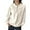 Beige, variant on APEXFWDT Women's Polar Fleece Sweatshirt Button-Collar Raglan Sleeve Pullover Solid Color Warm Long Sleeve Casual Top for Fall Winter