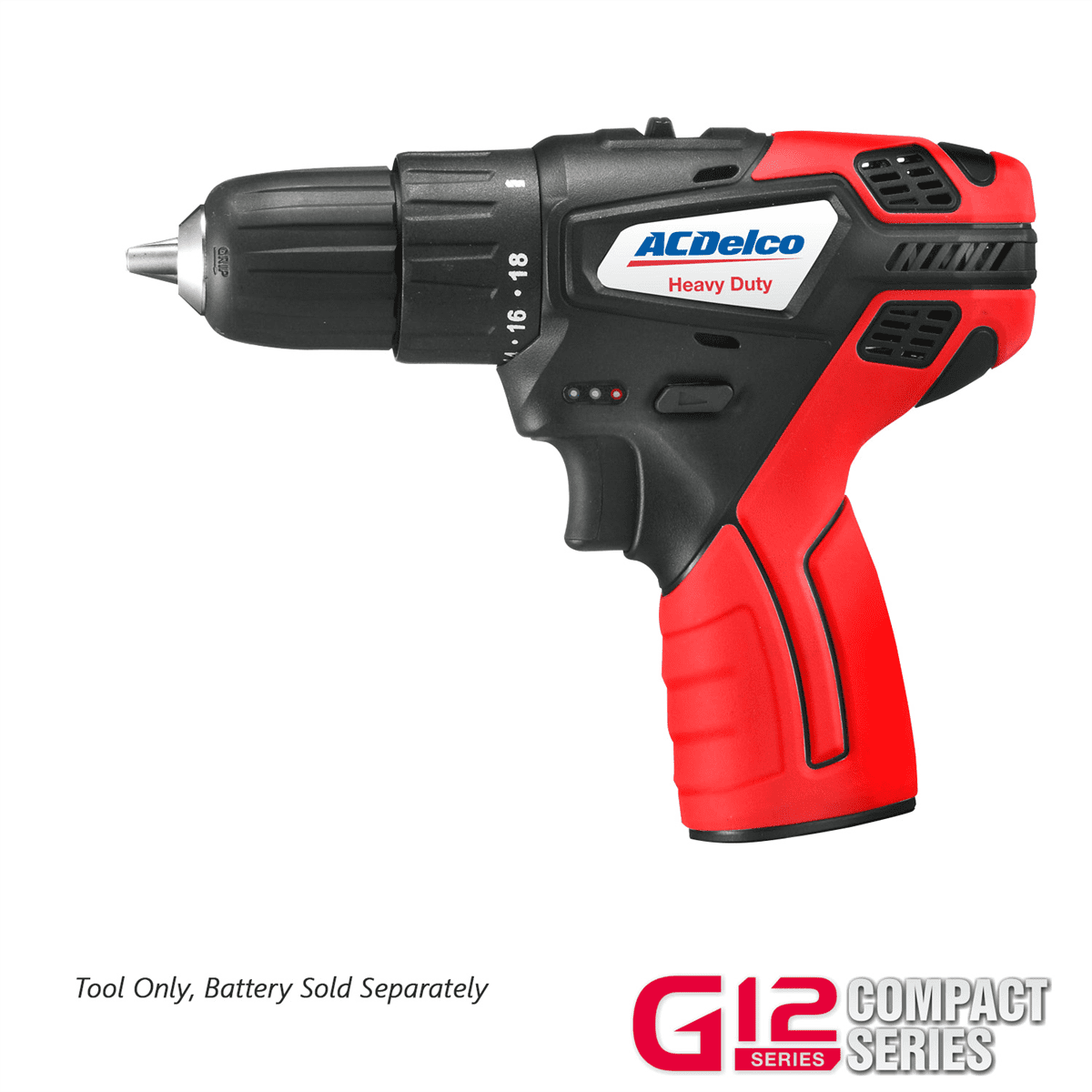 ACDelco ARD12119T G12 Series 12V Cordless Li-ion 3/8” 265 in-lbs. Compact Drill Driver - (Tool Only, No Battery)