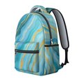 thumbnail image 2 of Teal Gold Marble Backpack for School,Cute School Bag,Schoolbag with Adjustable Shoulder Straps & Padded Back,15.3"x11"x7.1".﻿, 2 of 6