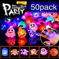 thumbnail image 4 of De Anillos De Luz De Halloween Fantasmas De Halloween Piratas Calabazas Arañas Ojos Murciélagos Anillos Favores De Fiesta Para Niños 50 Piezas Noticed HA038411-00, 4 of 6