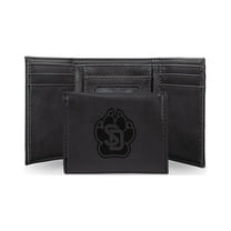 College Rico Industries South Dakota Coyotes Black Laser Engraved Trifold Laser Engraved Tri-Fold Wallet - Men's Accessory