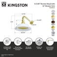 thumbnail image 5 of Kingston Brass P60CK Victorian 6-5/16-Inch Sunflower Raindrop Ceramic Shower Head with 12-Inch Shower Arm in Polished Chrome, 5 of 6