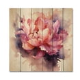 thumbnail image 3 of Designart "Coral Dreams Peony Perceptions" Floral Print on Natural Pine Wood, 3 of 5