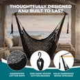 thumbnail image 4 of Bliss Hammocks Tahiti Rope Hammock Chair with Spreader Bar and Hardware, Black, 4 of 12