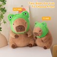 thumbnail image 4 of Cojín de felpa Capybara Ditucu lindo con sombrero de rana para niños de 35 cm, 4 of 7