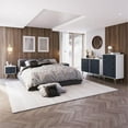 thumbnail image 5 of Manhattan Comfort Amber Tall Dresser with Faux Leather Handles in White and Blue, 5 of 10
