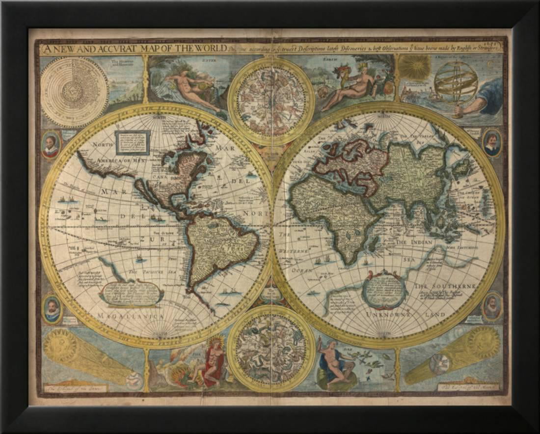 a new and accurat map of the world A New And Accurat Map Of The World 1651 Framed Print Wall Art By John Speed Walmart Com Walmart Com a new and accurat map of the world