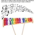 thumbnail image 4 of shiyou-Xylophone Musical Instrument Toy, 15 Notes Colorful Educational Glockenspiel With 2 Mallets for Kids, 4 of 4