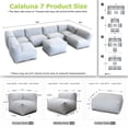 thumbnail image 5 of 7 Pieces Olefin Patio Conversation Set with Thickened Cushions 6-Seat Outdoor Furniture Set with Bean Bag Chairs (Light Gray), 5 of 10