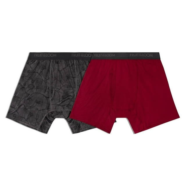 Bóxer Largo Fruit Of The Loom para Hombre, Microstretch Collection Multicolor, 2 Piezas, Tallas G