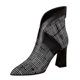 thumbnail image 1 of NECHOLOGY Zapatos Botines mujer Botas de otoño e invierno para mujer botas de tacón con tacón grueso hebilla de cinturón cremallera trasera a rayas botas de moda zapatos de mujer (Grey 7), 1 of 5