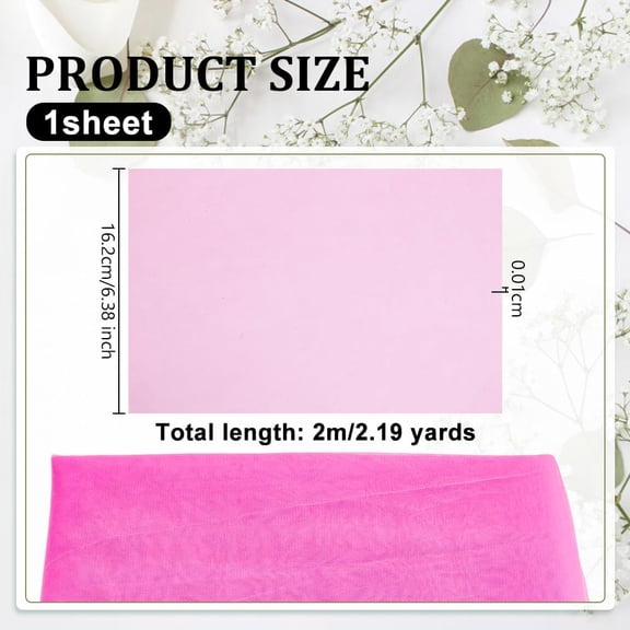2.2 Yards Deep Pink Tulle Fabrics 1.8 Yards Wide Chiffon Sheer Crepe Fabric 0.1mm Thick Gauze Mesh Bolt Net Chinlon Tulle for Wrapping DIY Sewing Crafts Wedding Party Decorations