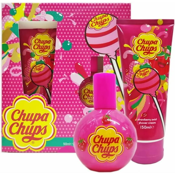 Chupa Chups Strawberry Swirl Duo Gift Set, 50ml Eau de Toilette and 150ml Shower Gel