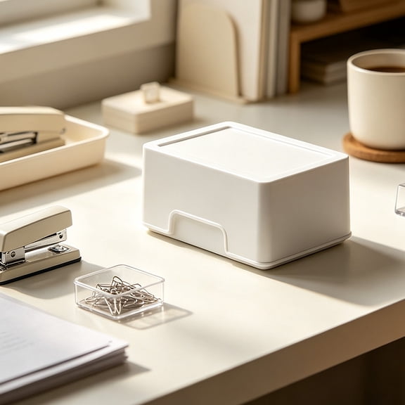 Fmbmuo Desk Storage Box With Lid , Reusable Card Storage Box Office Storage Boxes With Lids For Bathroom Bedroom Dorm Kitchen Door