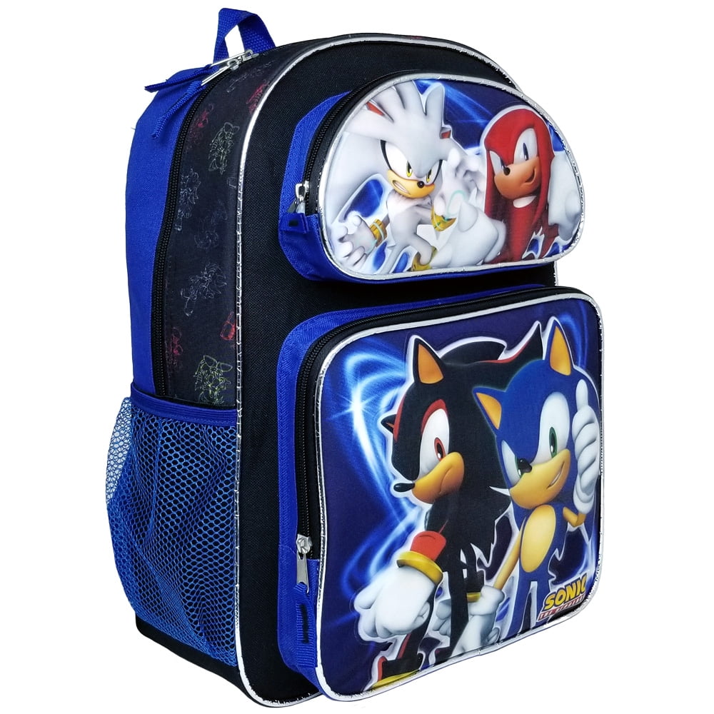 Sega Sonic The Hedgehog 16/" Canvas Blue School Backpack