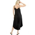 thumbnail image 3 of Pastel by Vivienne Women's V-Neck High-Low Jumpsuit Plus Size Black X-Large, 3 of 3