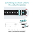 thumbnail image 6 of TOYOUTHS Flower Engraved Bands Compatible with Samsung Galaxy Watch 6/5/4 Bracelet with Decorative Charms, 20mm Silicone Strap with Ring Loops for Watch 5 Pro/Watch 6 Classic/Active 2 (with Band), 6 of 7