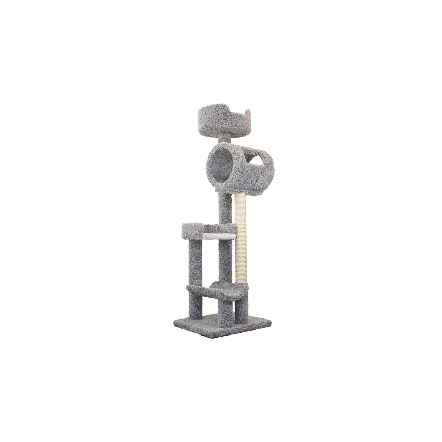 New Cat Condos 140003- Solid Wood Cat Climbing Tower Tree, Beige