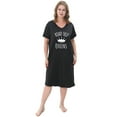 thumbnail image 3 of FEREMO 3 Pack Nightgowns for Women Plus Size V Neck Printed Sleepwear Loose Comfy Night Gown, 3 of 6